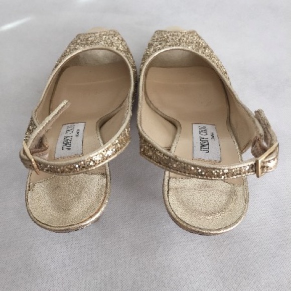 Jimmy Choo - Glitter Platform Peep-Toe Pumps US 7 | IT 37 - Picture 5 of 6